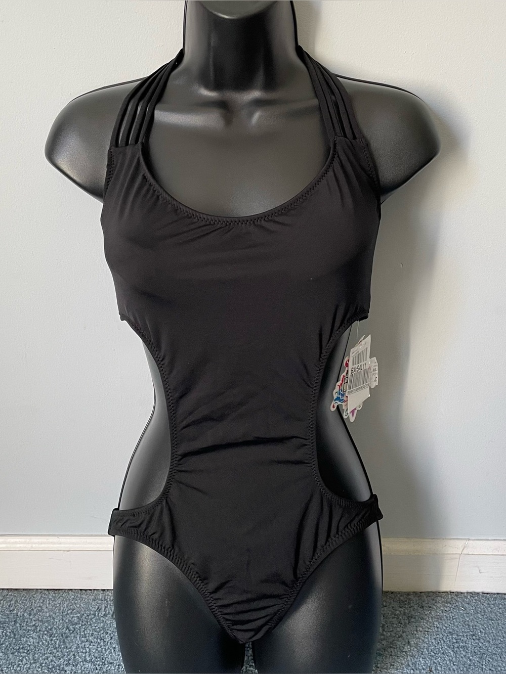 Becca Virtue swimsuit monokini one piece strappy sexy resort vacation black lg
